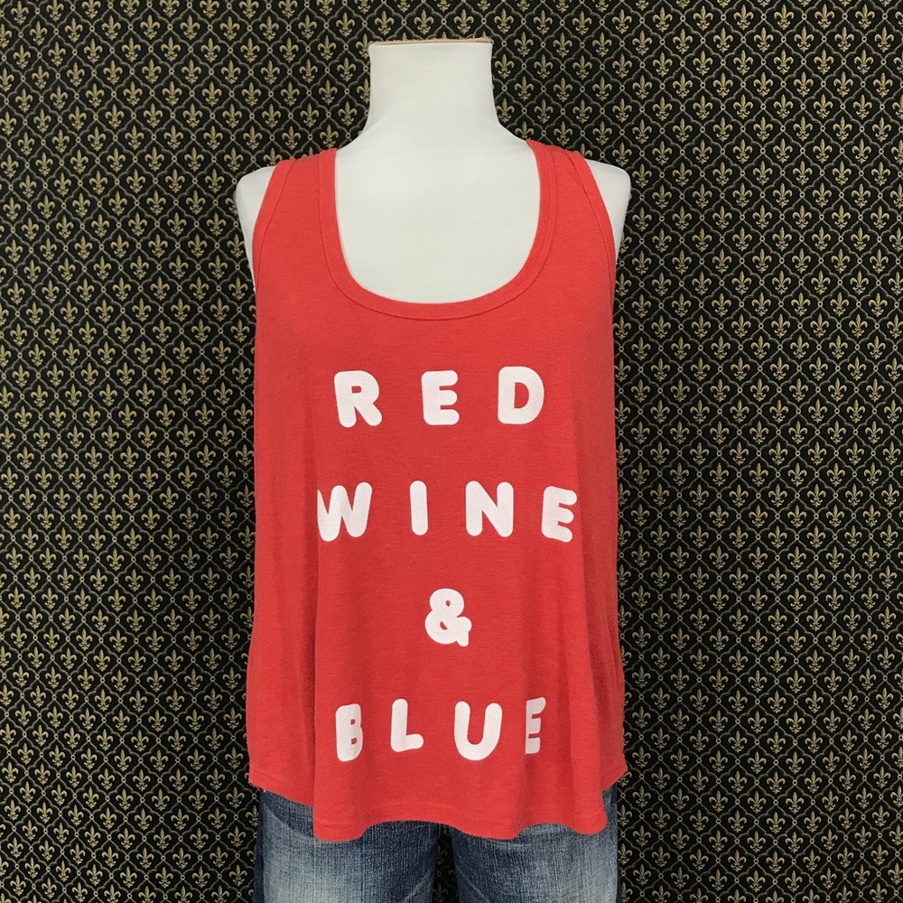 Wildfox Red Wine & Blue Tank